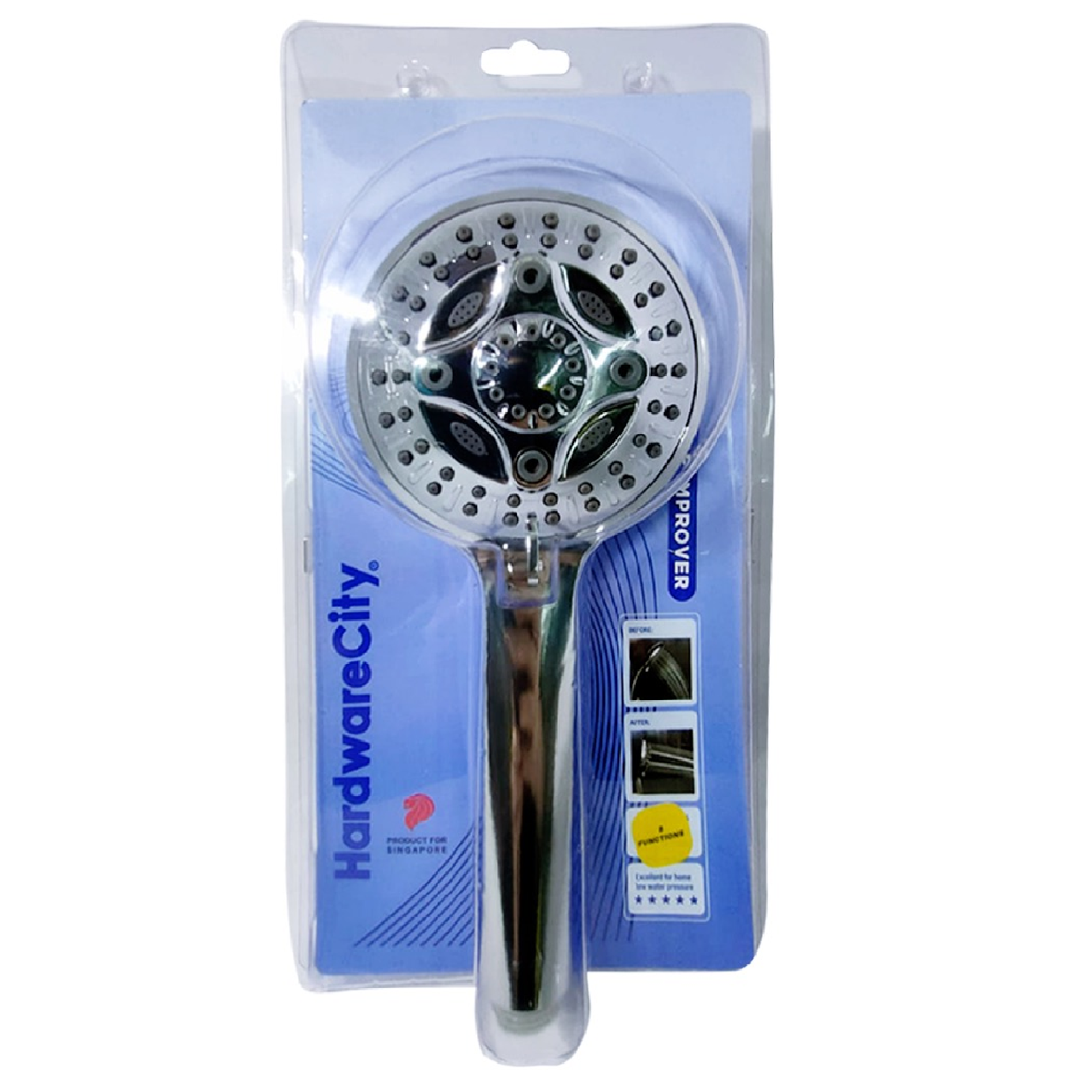 PRESSURE BOOSTER 42878 Premium Shower Head 8 Functions By HardwareCity